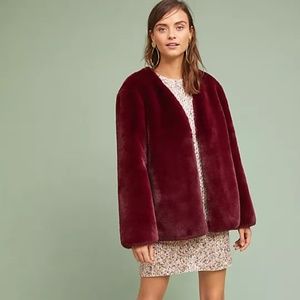 ANTHROPOLOGIE Moon River Jewel Faux Fur Teddy Coat